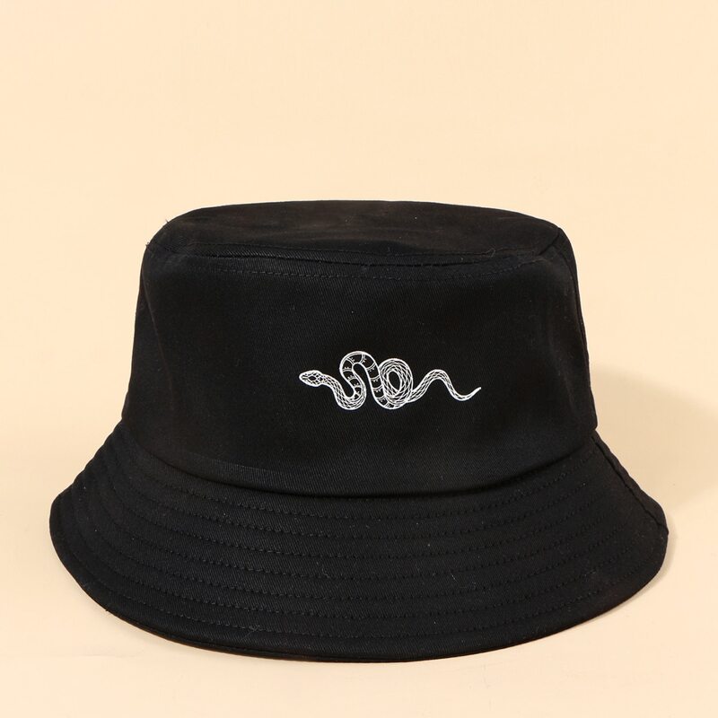 

Snake Print Bucket Hat, Black