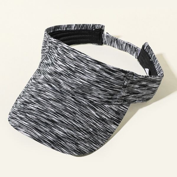

Striped Print Visor Hat, Black