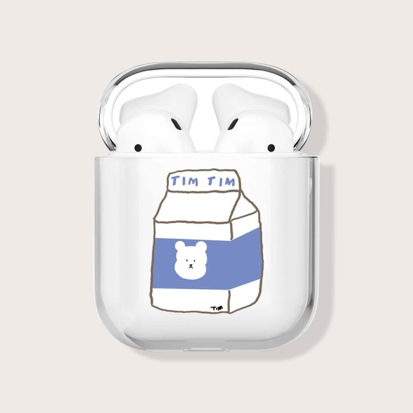 

Прозрачный чехол для Airpods с мультипликационным принтом