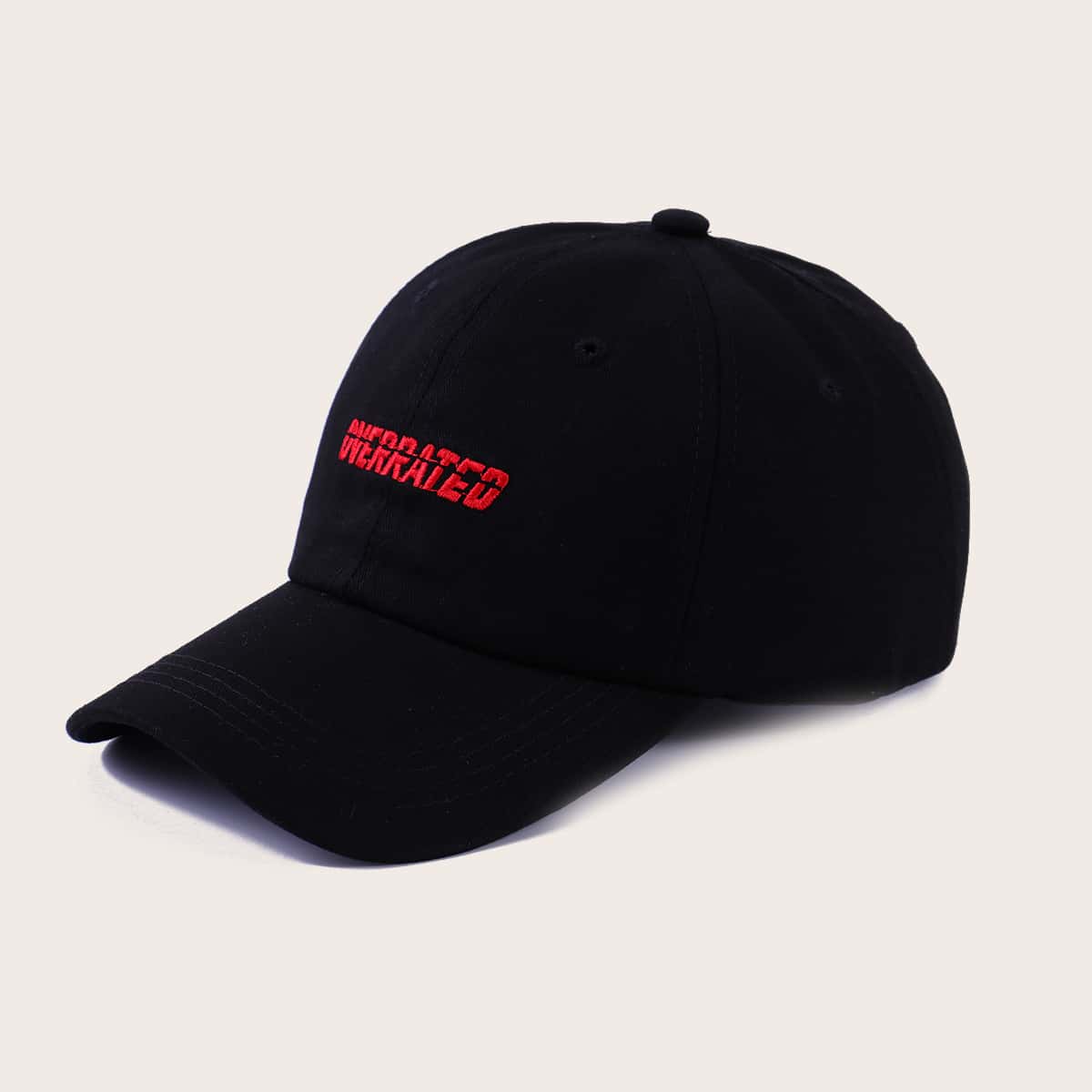 

Letter Embroidery Baseball Cap, Black