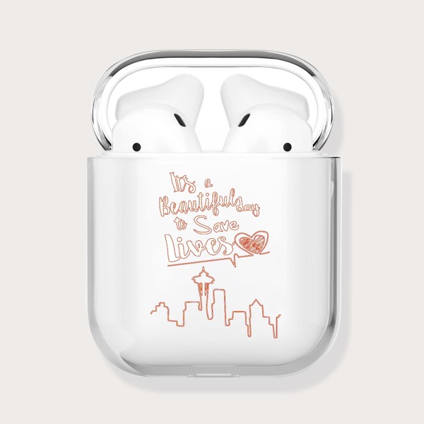

Letter Graphic Clear Case For Airpods
