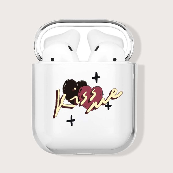

Heart Pattern Clear Case For Airpods, Multicolor