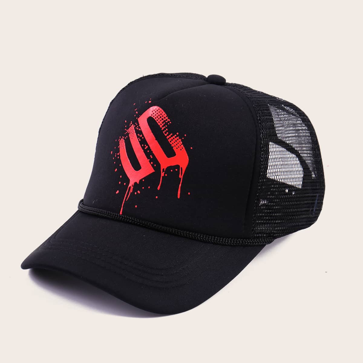 

Guys Letter Graphic Baseball Cap, Black