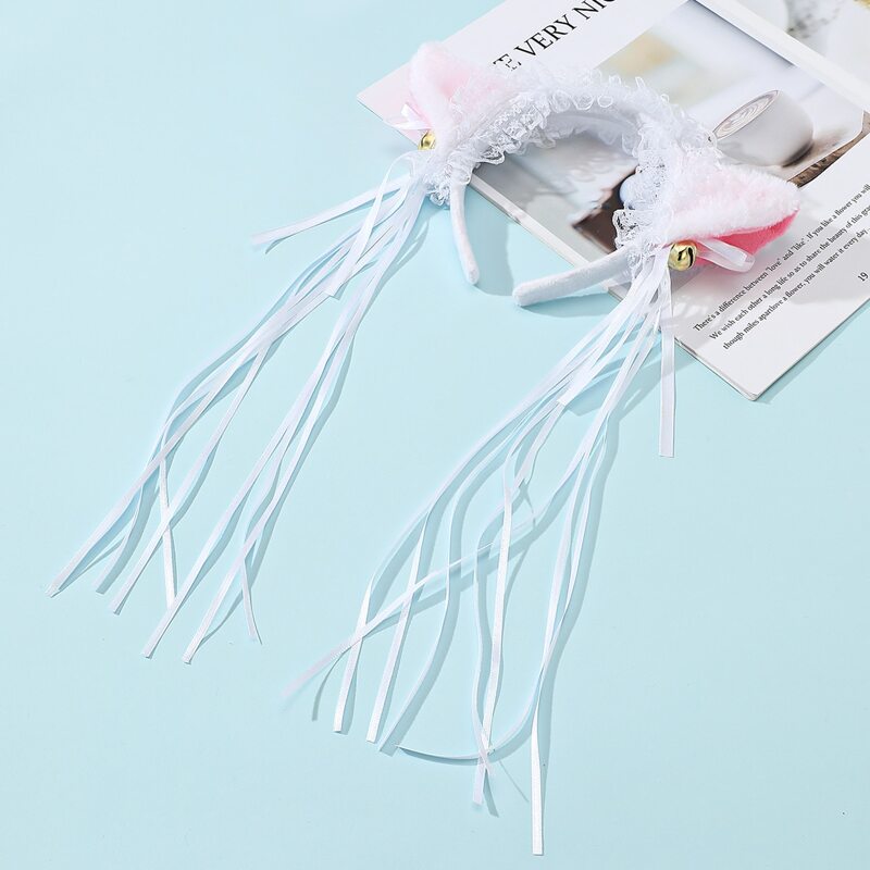 

1pc Tassel Ear Decor Hair Hoop, White