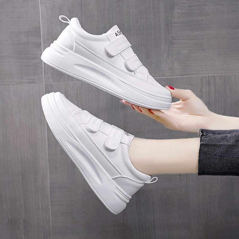 

Solid Velcro Strap Skate Shoes, White