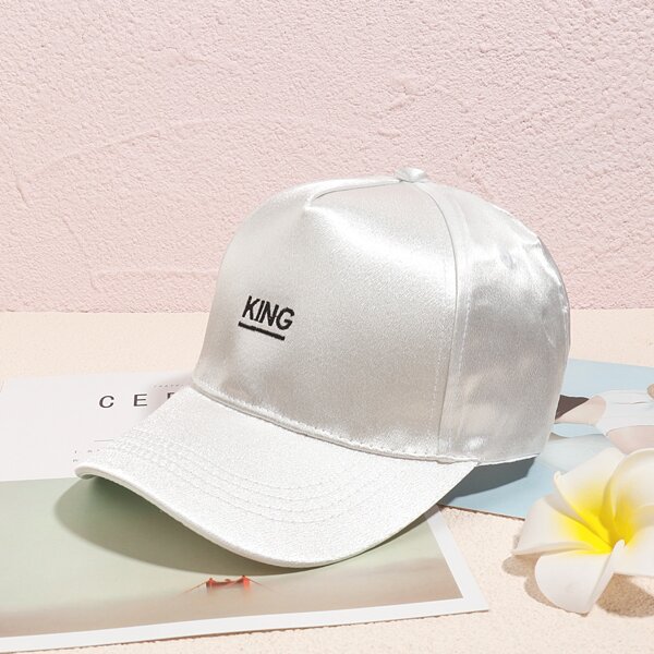 

Letter Embroidery Baseball Cap, White