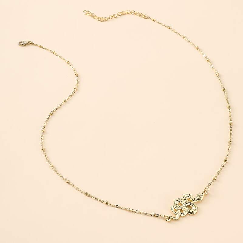 

Snake Decor Necklace, Gold