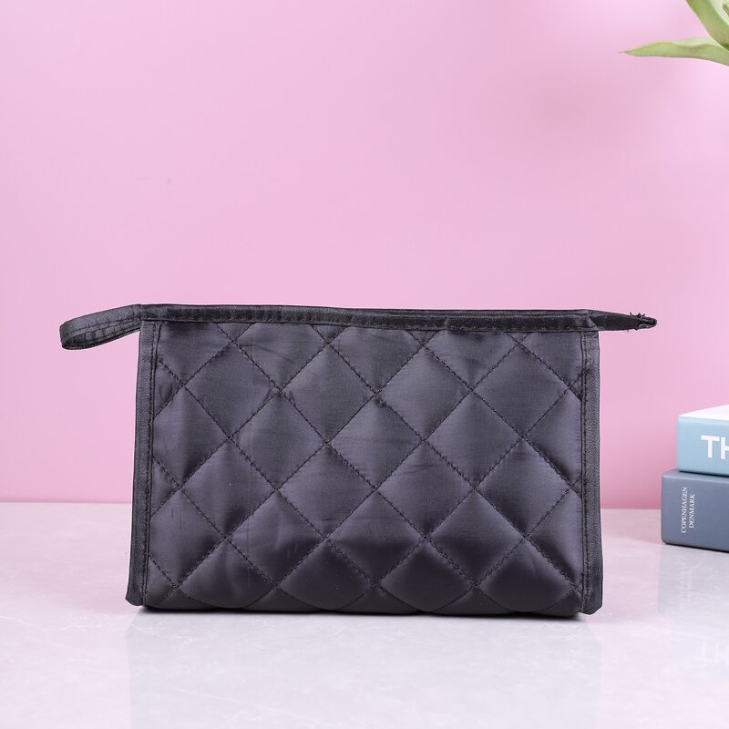 

Quilted Makeup Bag, Black