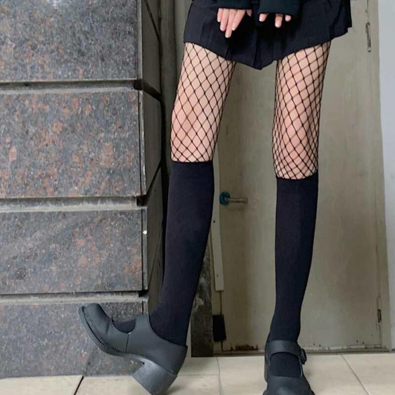

1pair Fishnet Tights & 1pair Socks, Black