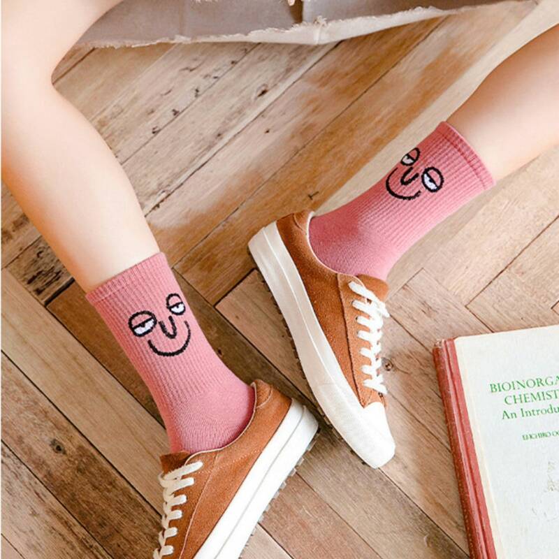

1pair Cartoon Pattern Socks, Pink