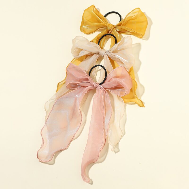 

3pcs Bow Scarf Hair Tie, Multicolor