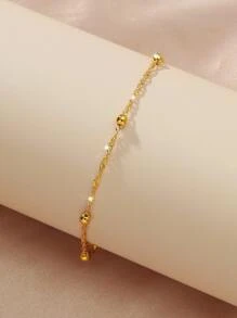 Vòng tay chi tiết hình trái tim - Vàng - Xem 2