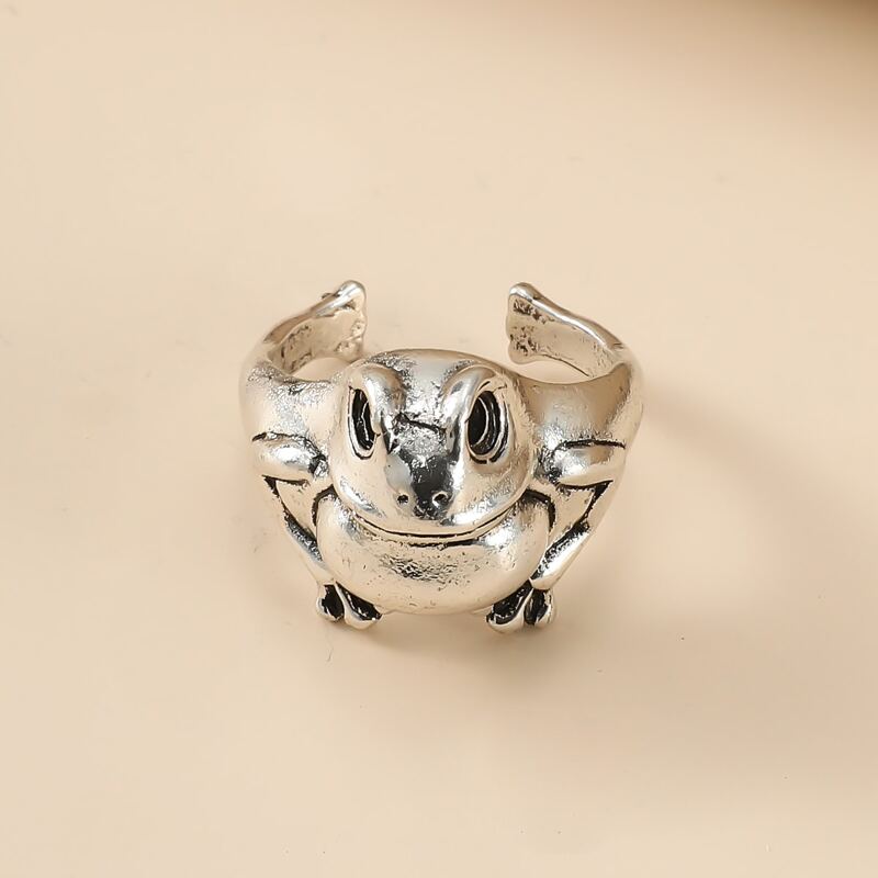 

1pc Frog Design Ring, Silver
