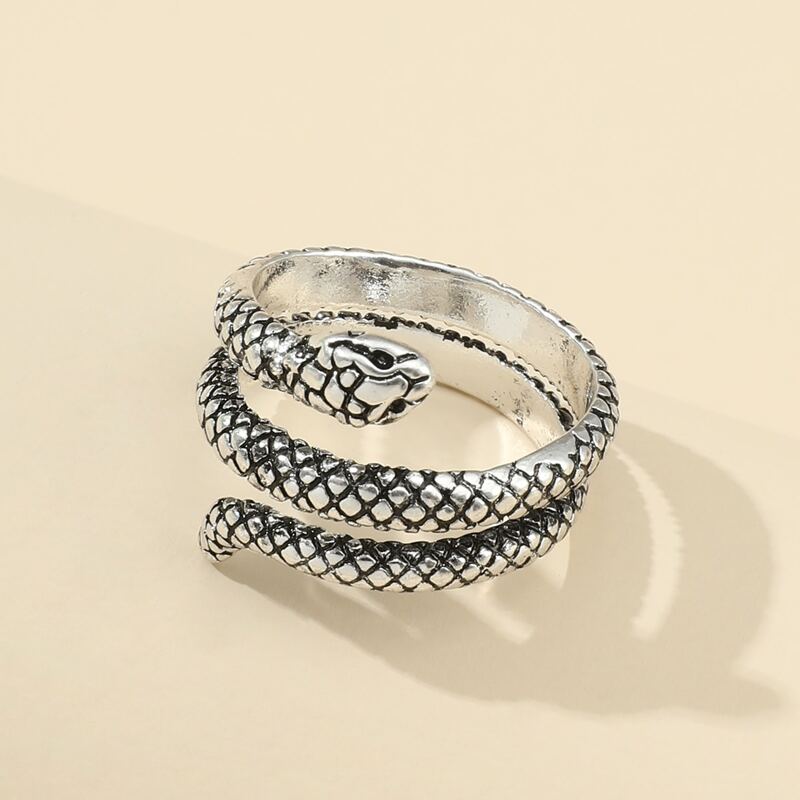 

1pc Snake Design Ring, Antique silver