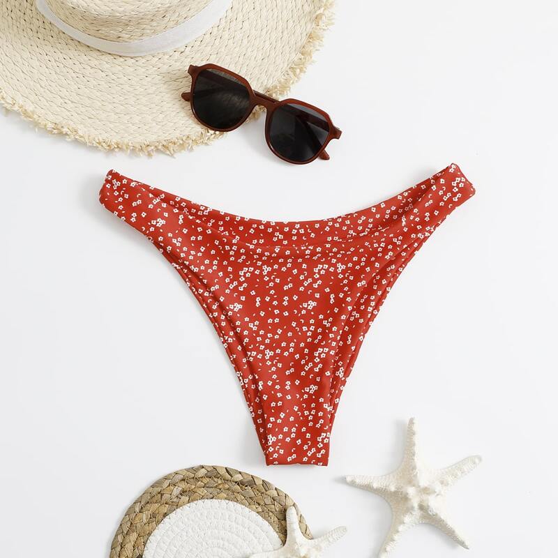 

Ditsy Floral Bikini Bottom, Red