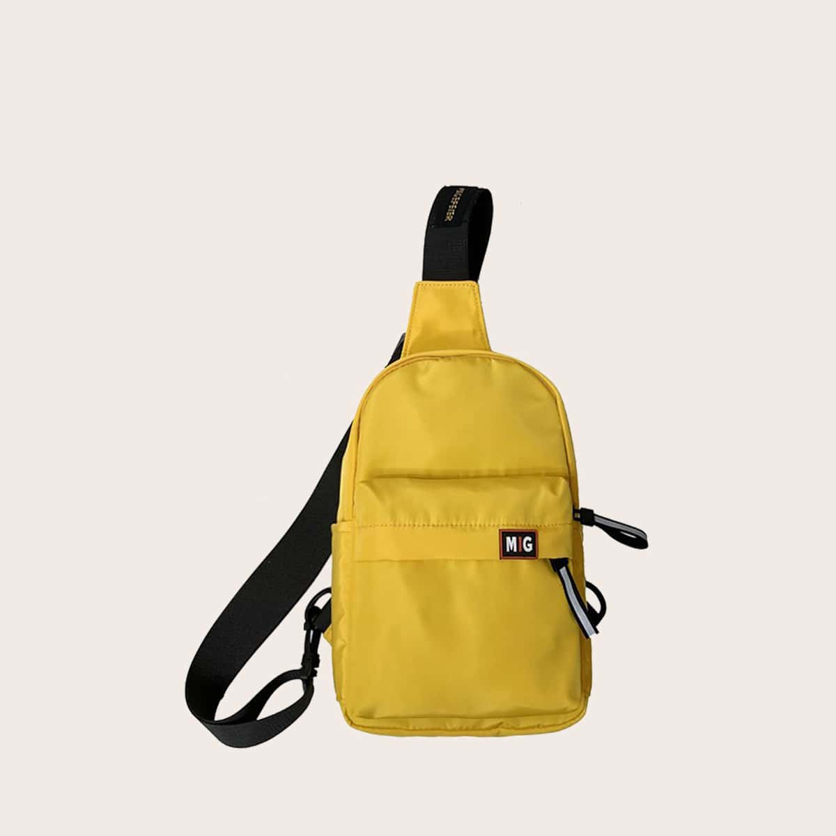 

Guys Letter Patch Sling Bag, Yellow