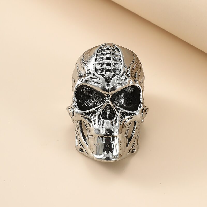 

Guys 1pc Skull Ring, Silver
