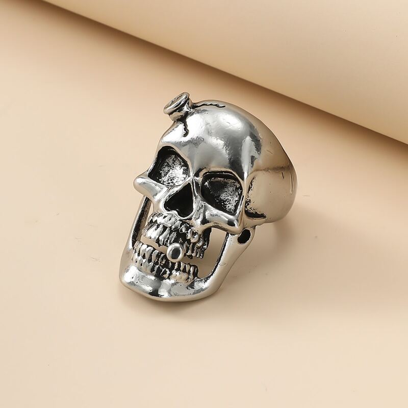 

Guys 1pc Skull Ring, Silver