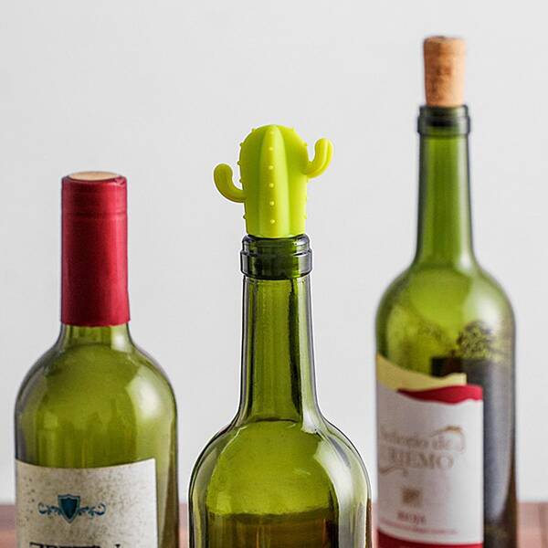 

1pc Cactus Shaped Wine Stopper, Green