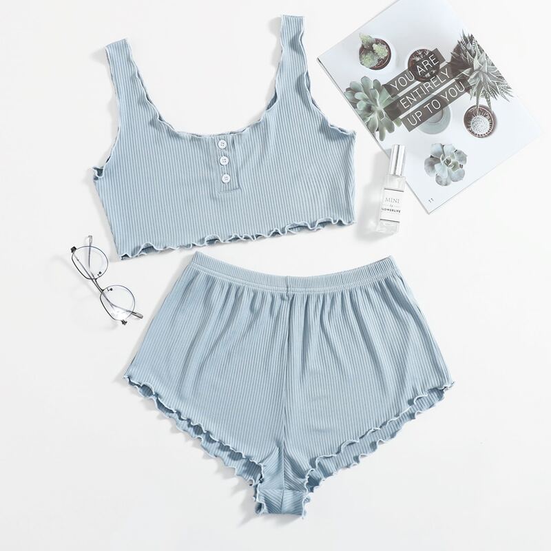 

Lettuce Trim Solid Lounge Set, Dusty blue