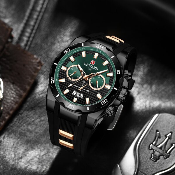 

Men Silicone Strap Date Quartz Watch