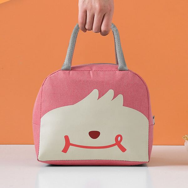 

1pc Cartoon Graphic Lunch Bag, Pink