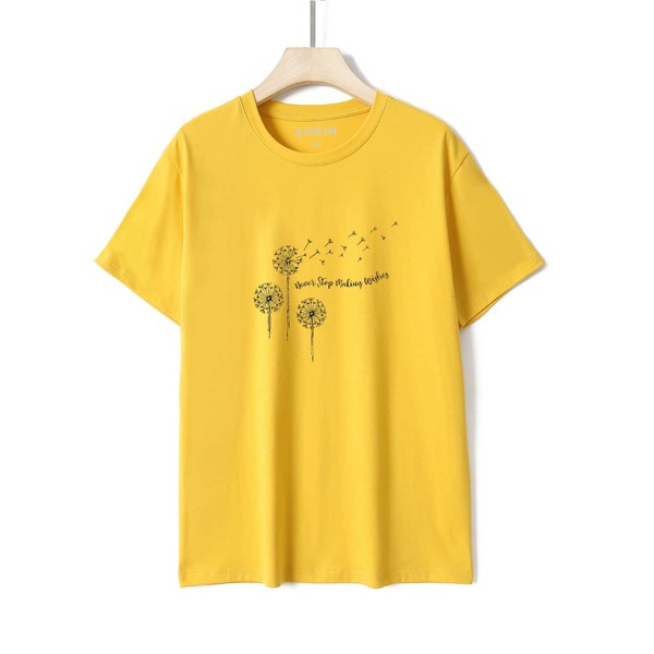

Dandelion & Slogan Graphic Tee, Yellow