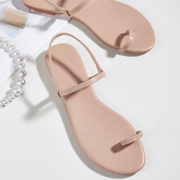 

Minimalist Slingback Thong Sandals, Apricot