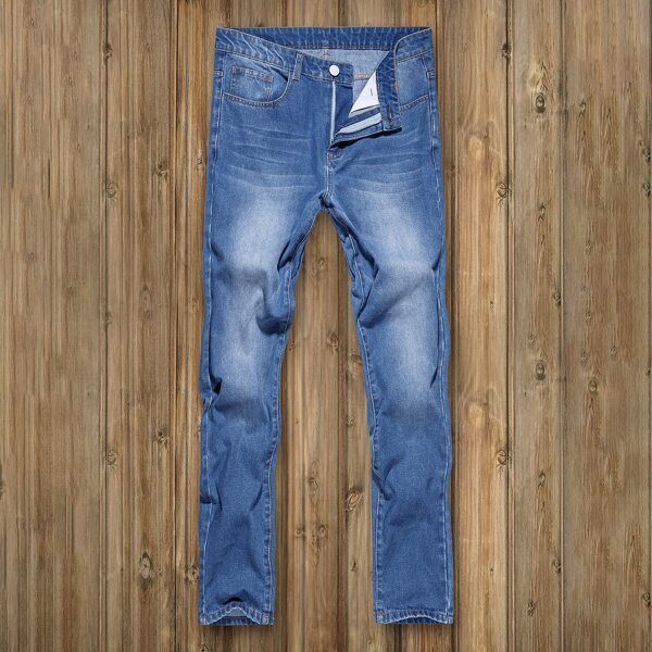 

Men Washed Cropped Tapered Jeans, Light wash