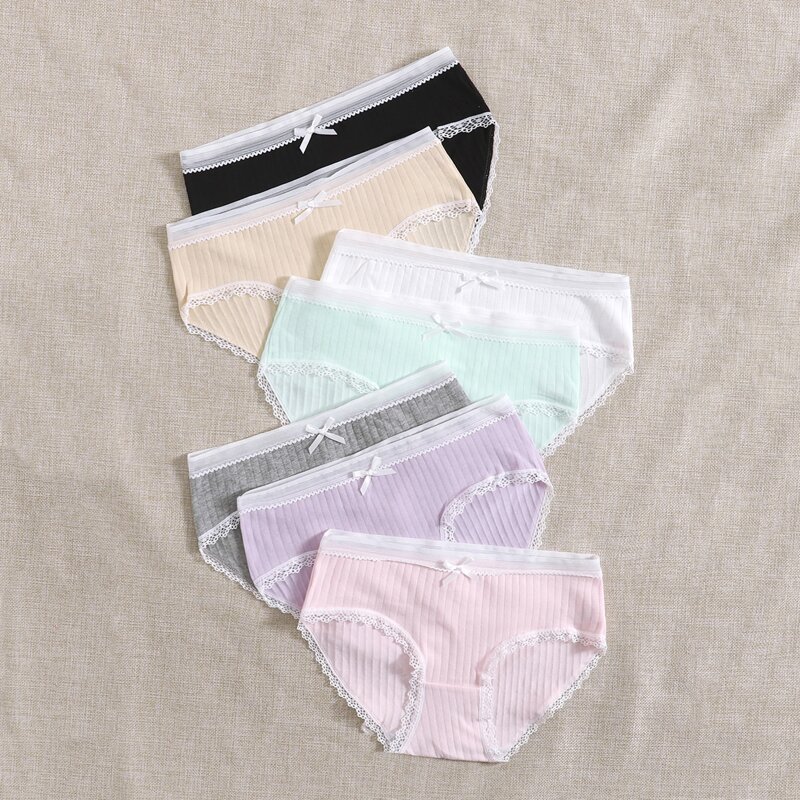 

7pack Lace Trim Panty Set, Multicolor