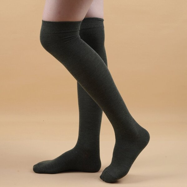 

Solid Over The Knee Socks, Olive green