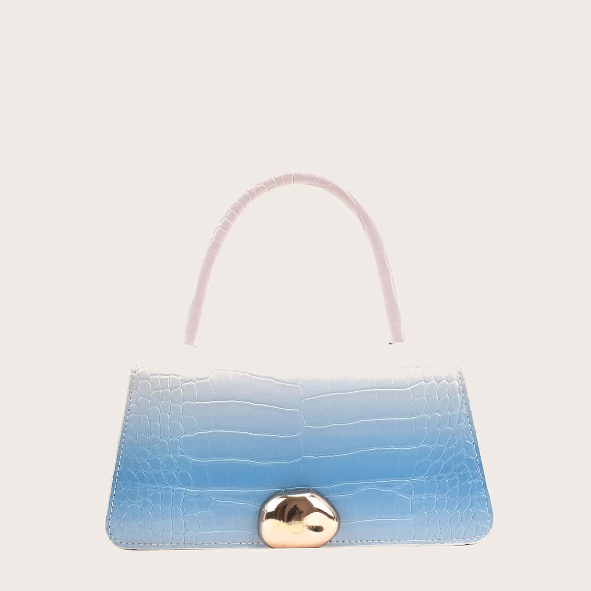 

Ombre Croc Embossed Satchel Bag, Blue
