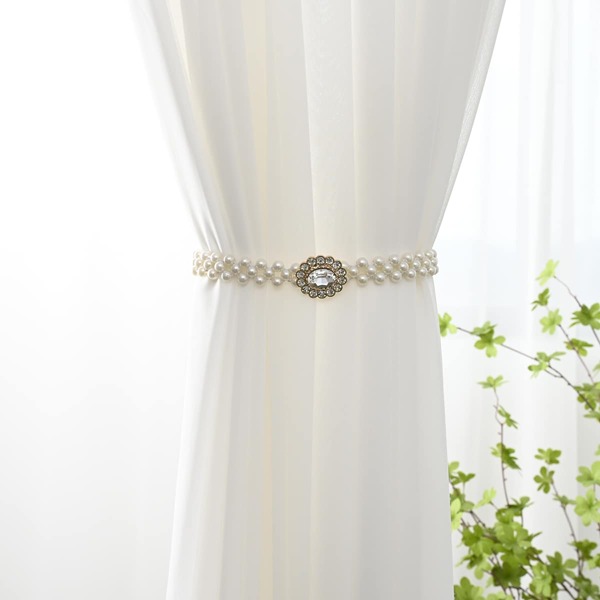 

1pc Pearl Curtain Tieback, White