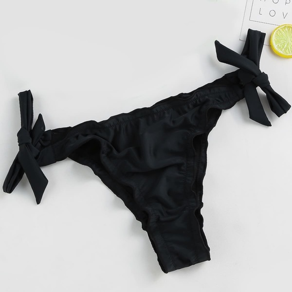 

Lettuce Trim Tie Side Bikini Panty, Black