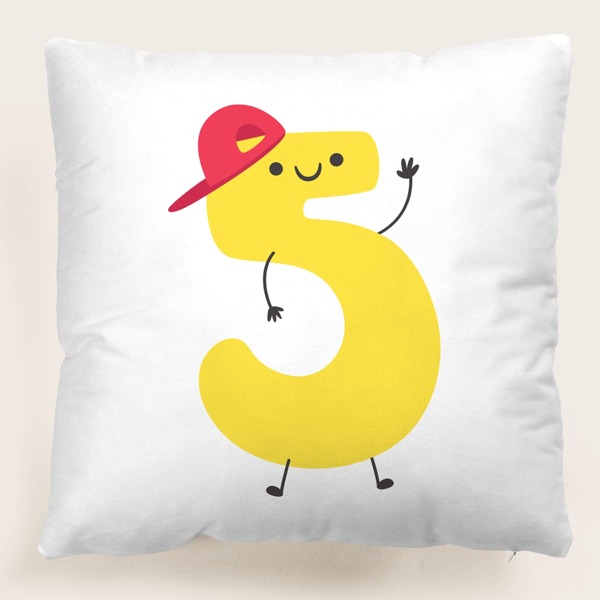 

Cartoon Graphic Kids Cushion Cover Without Filler, Multicolor