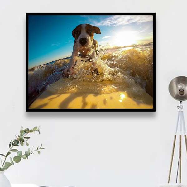

Dog Print DIY Diamond Unframed Painting, Multicolor