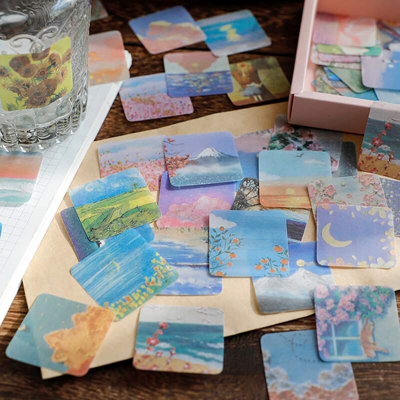 

200pcs Landscape Print Sticker, Multicolor