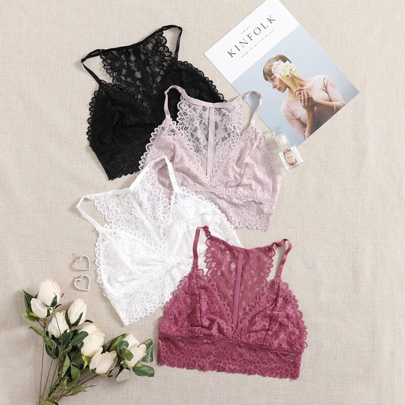 

3pack Floral Lace Bra Set, Multicolor