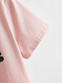 SHEIN Girls Panda Print Tee - Baby Pink - View 3