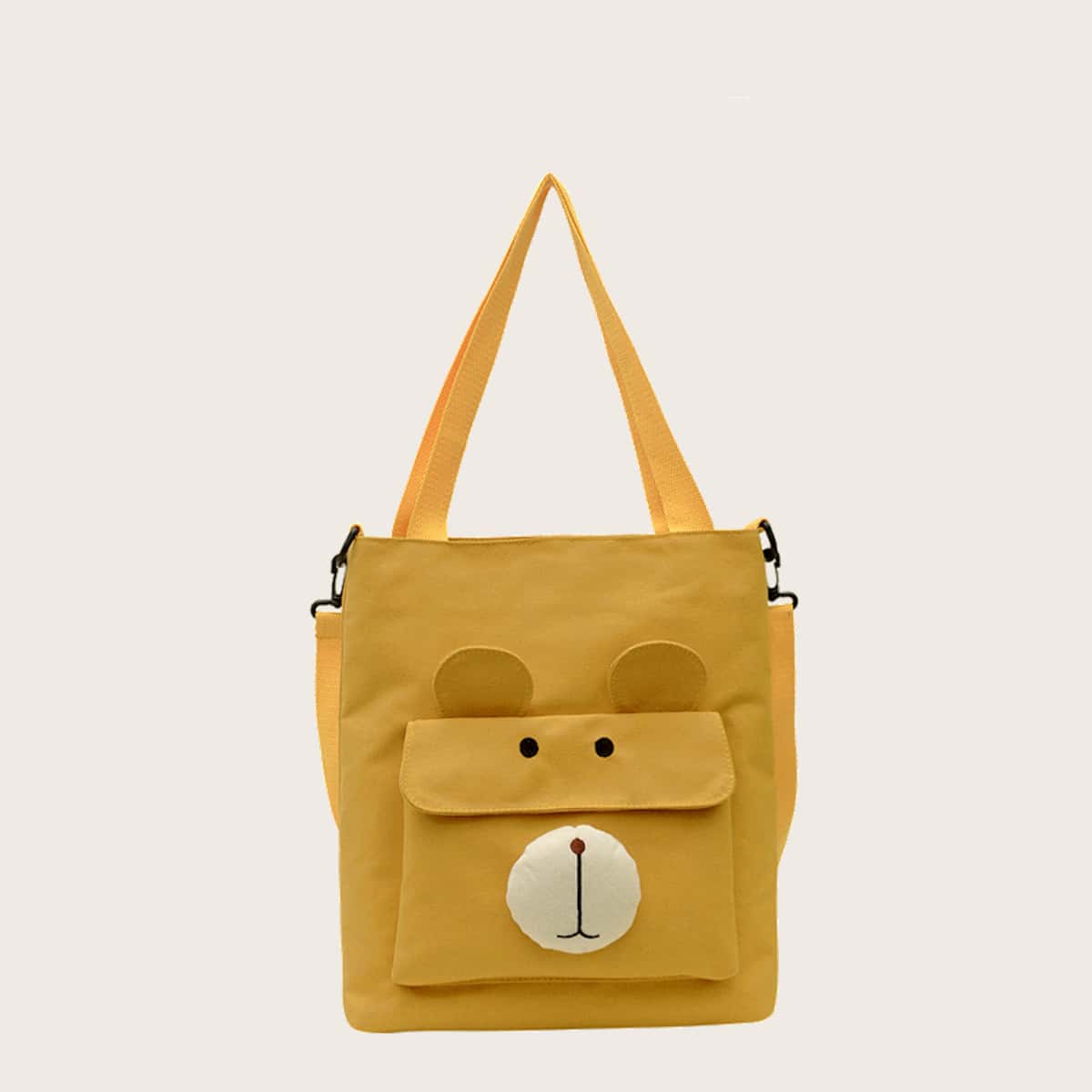 

Cartoon Canvas Tote Bag, Yellow
