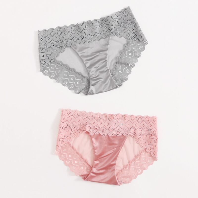 

2pack Contrast Lace Panty Set, Multicolor