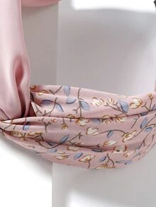 Băng đô rộng in hoa - Hồng - Xem 3