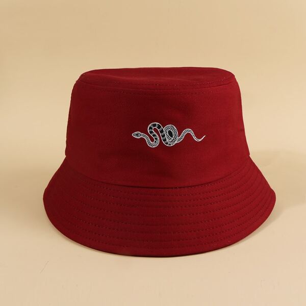 

Snake Pattern Bucket Hat, Burgundy