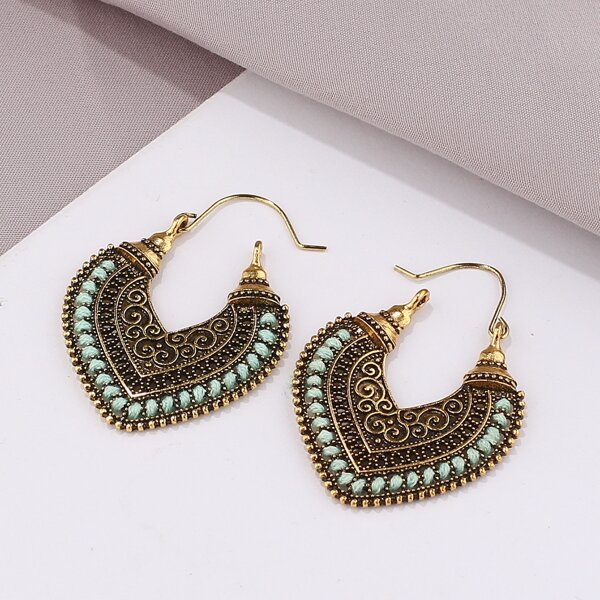 

Hollow Vintage Earrings, Bronze