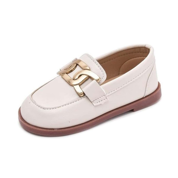

Toddler Girls Metal Decor Loafer Flats, White