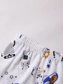 Niños Conjunto de pijama con estampado de robot - Multicolor - Ver 3
