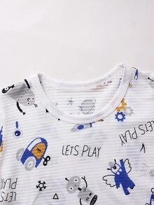 Niños Conjunto de pijama con estampado de robot - Multicolor - Ver 4