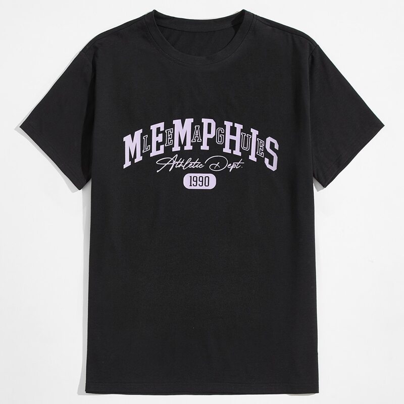 

Guys Letter Drop Shoulder Tee, Black