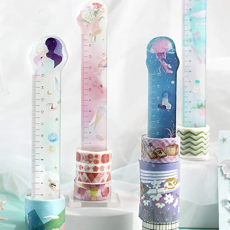 

1pc Cartoon Graphic Random Ruler, Multicolor