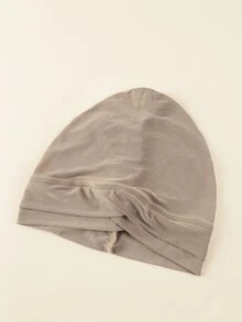 素色圍裹帽 - 卡其色 - 查看 2
